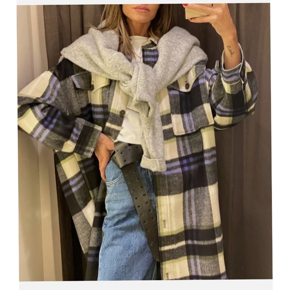 Zara Hooded plaid overshirt - Picture 12 of 16